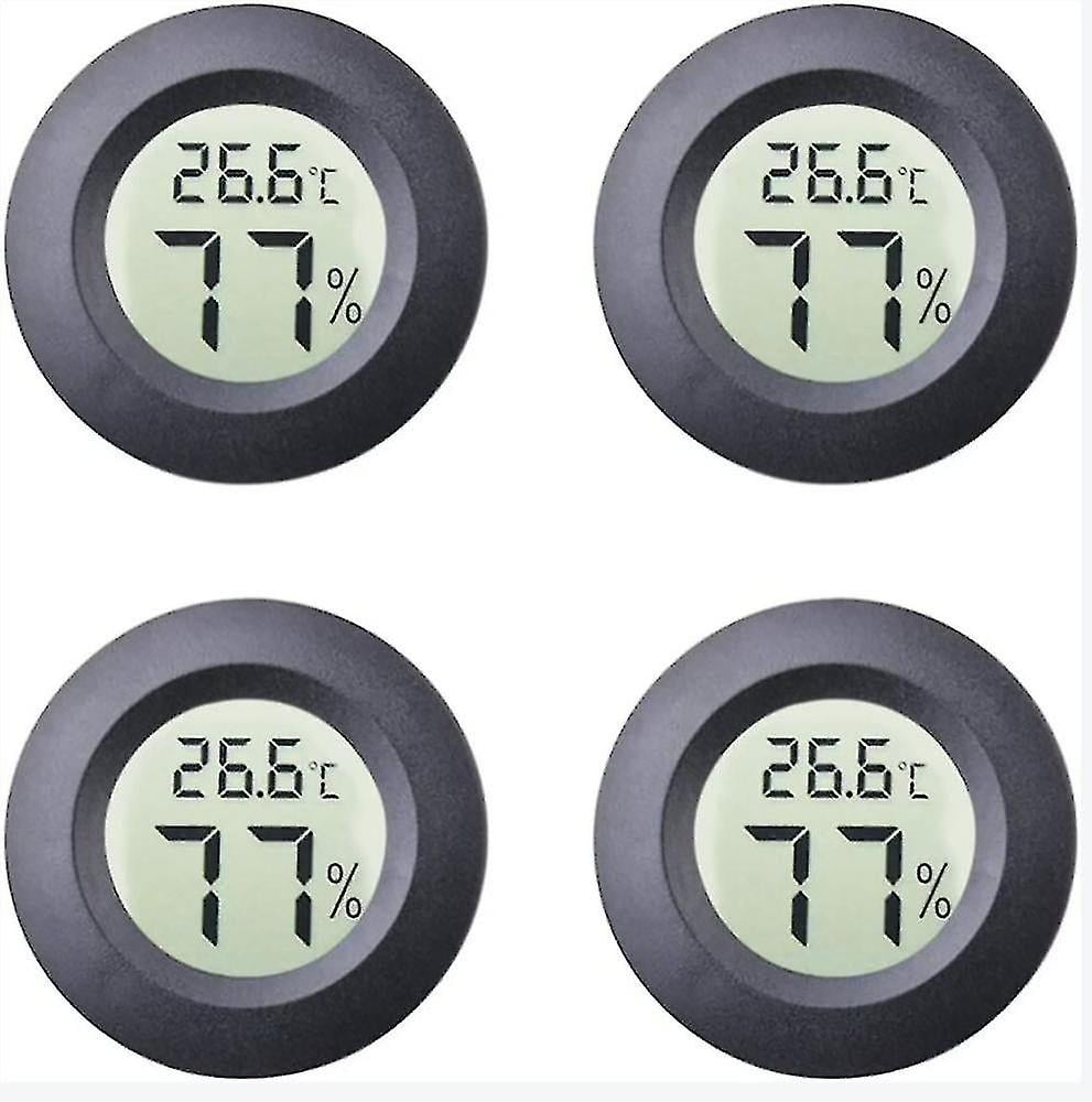 4 Pack Mini Hygrometer Thermometer Digital Temperature Indoor Humidity Gauge Monitor Lcd Display Fahrenheit For Humidors 599941
