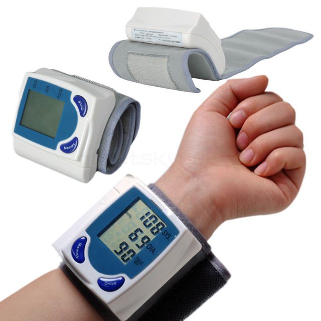 Digital Lcd Wrist Watch Blood Pressure Monitor With Heart Beat Rate Pulse Meter