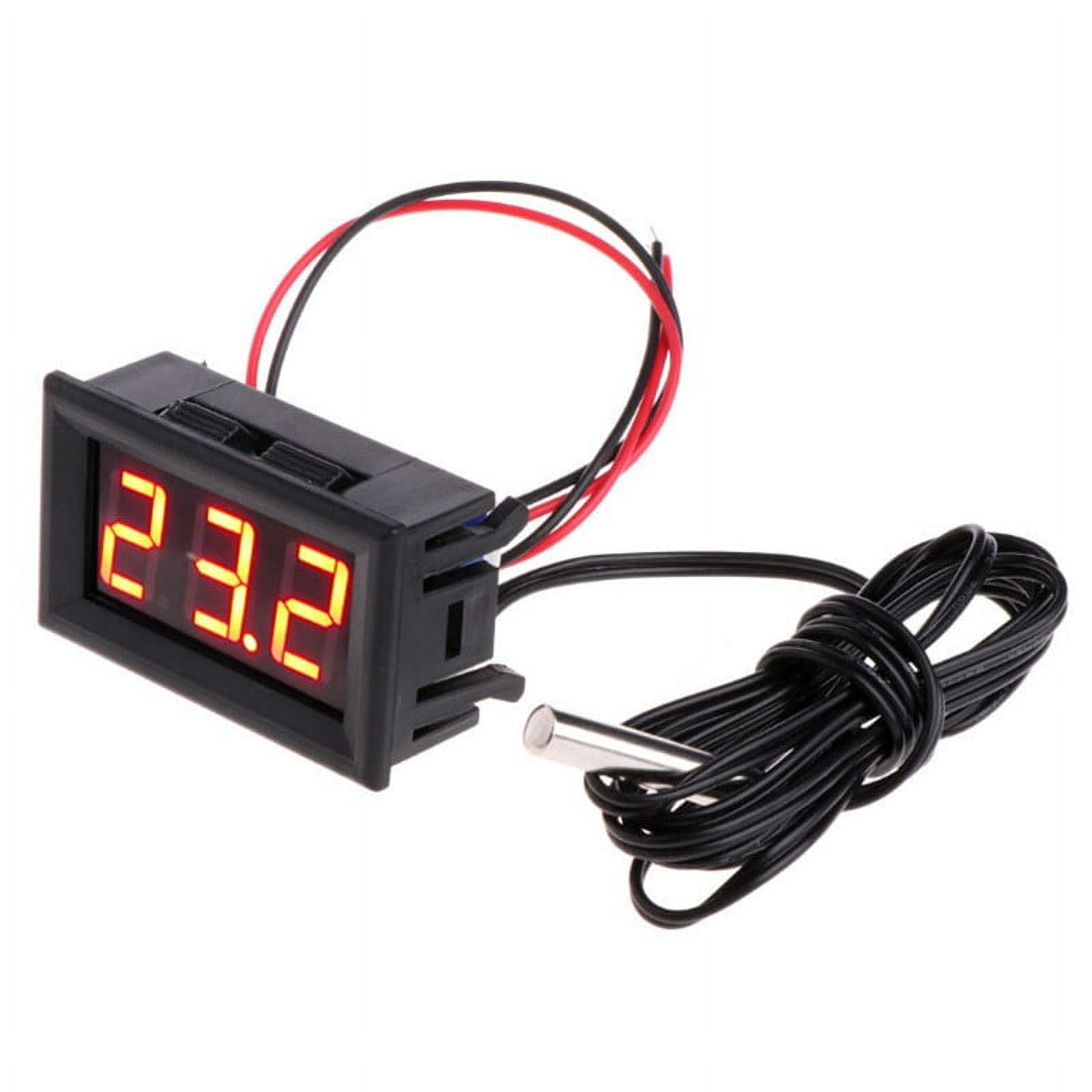 Digital LED 50110°C Thermometer DC 512V Car Temperature Panel Meter