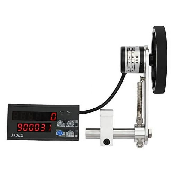 Digital Length Meter Counter, Mechanical Length Counter, Rolling Wheel Electronic Digital Meter Counter Single Measure Wheel Unit in Feet Meter with Control Function 0-999999, 1% mm Accuracy