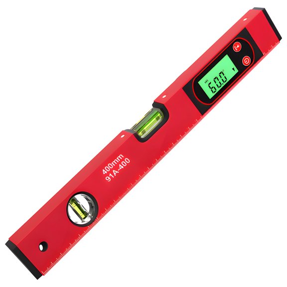Digital Level 40 cm, Aluminum Alloy Angle Finder with Bubble, Precise Electronic Protractor Inclinometer, V-Groove Base, LCD Backlight, Strong Attachment