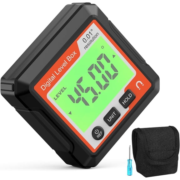 Digital Level Angle Gauge Meter Magnetic Electronic Level Angle Finder Tool Protractor Inclinometer Woodworking Tools with Magnet for Construction, Woodworking and Machinery (Black)