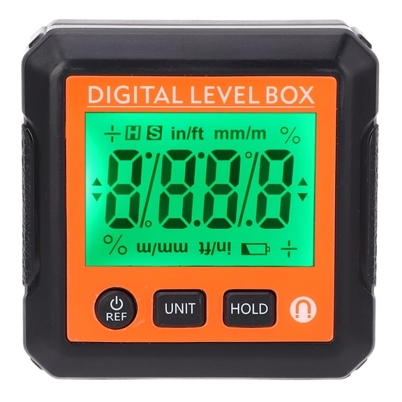 Digital Level Box with Magnet, Electronic Angle Gauge Inclinometer Protractor for Woodworking and Auto Repair (Orange)