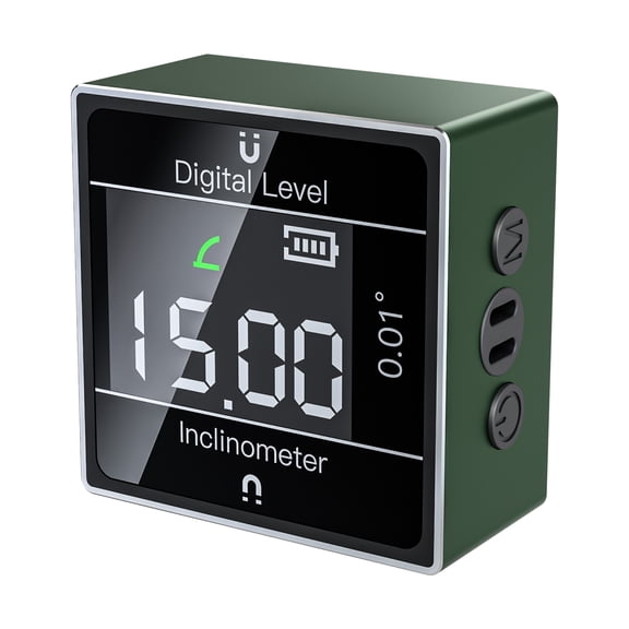 Digital Level and Angle Finder, Magnetic Inclinometer Gauge with LCD Screen, Rechargeable Mini Protractor Tool for Woodworking, Construction