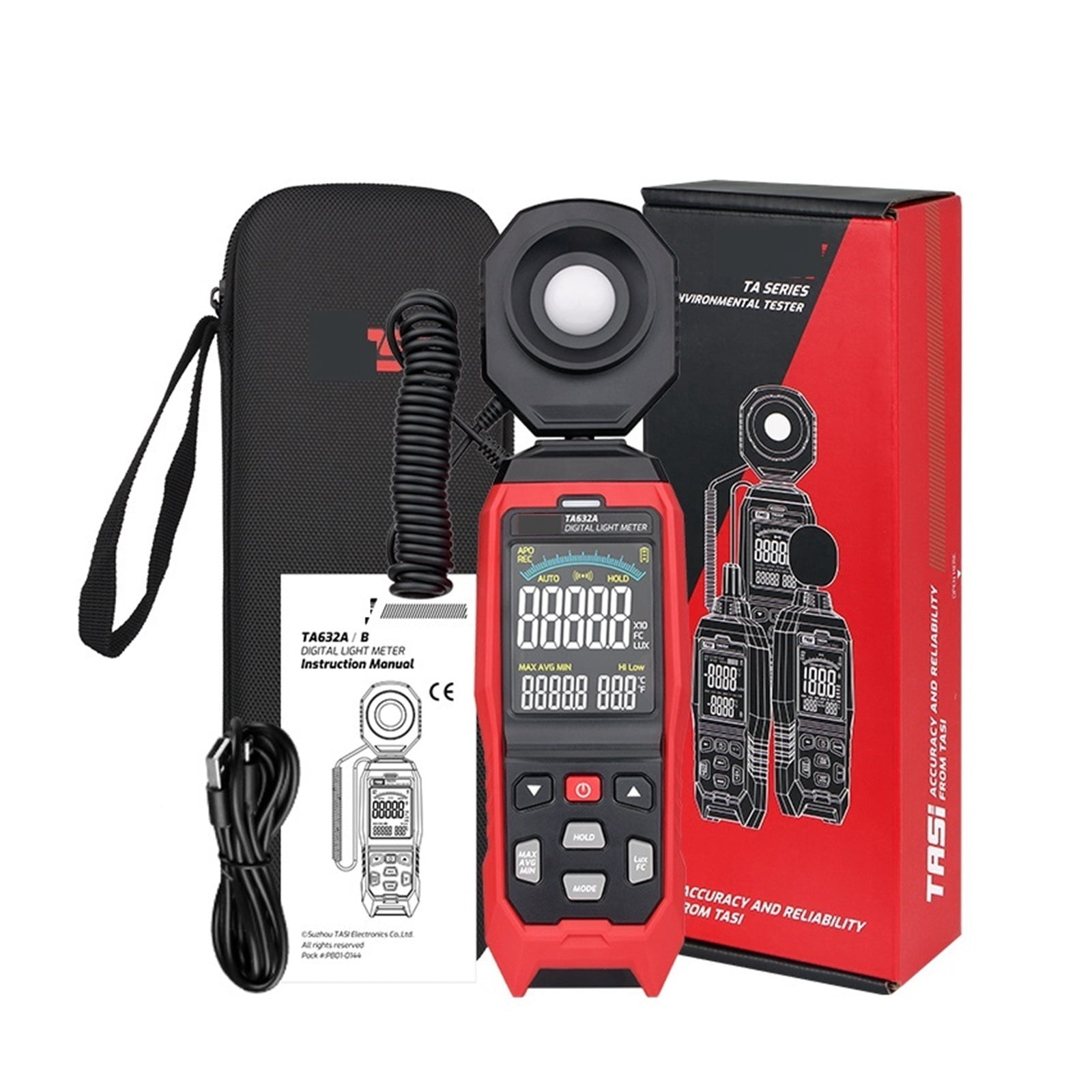 Digital Light Meter Lux/Fc Illuminometer with Detachable Probe for ...