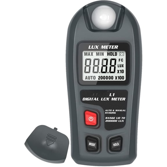 Digital Light Meter Lux Tester Illuminance Luxmeter, 0-200,000 Lux Portable Luminometer Photometer for Garden Film Indoor Classroom LED Grow Light Photography