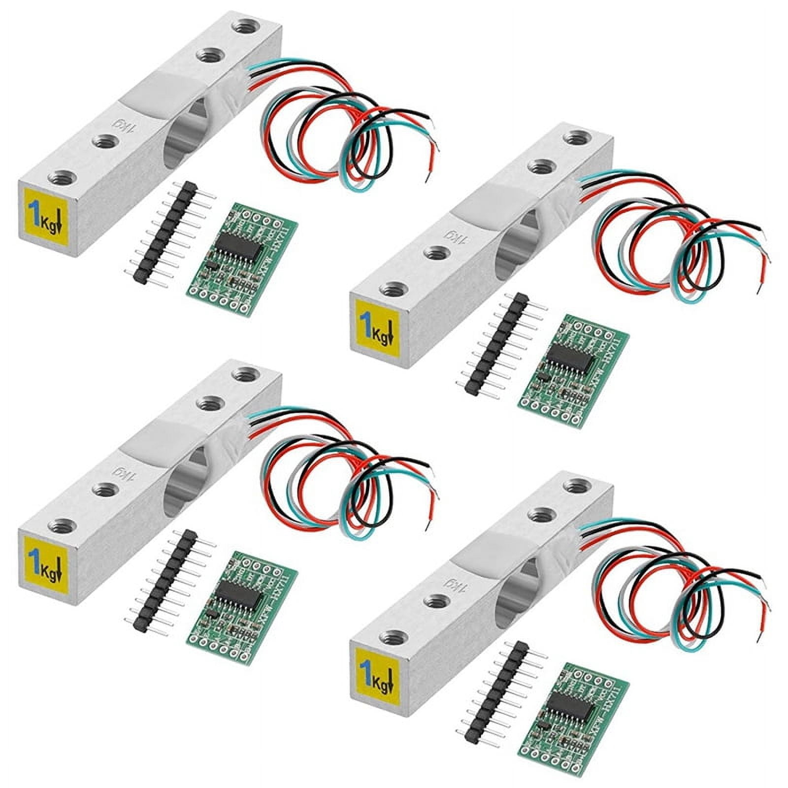 Digital Load Cell Weight Sensor-4 Sets 1KG Load Cell HX711 Amplifier ...