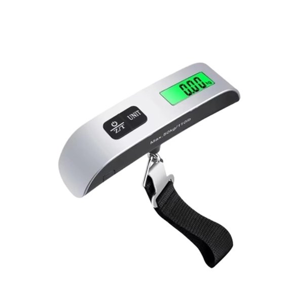 Digital Luggage Scale 110lb/50kg - Portable Electronic Hanging Scale with LCD Display, Heavy Duty Hook for Suitcases, Travel Bags & Packages