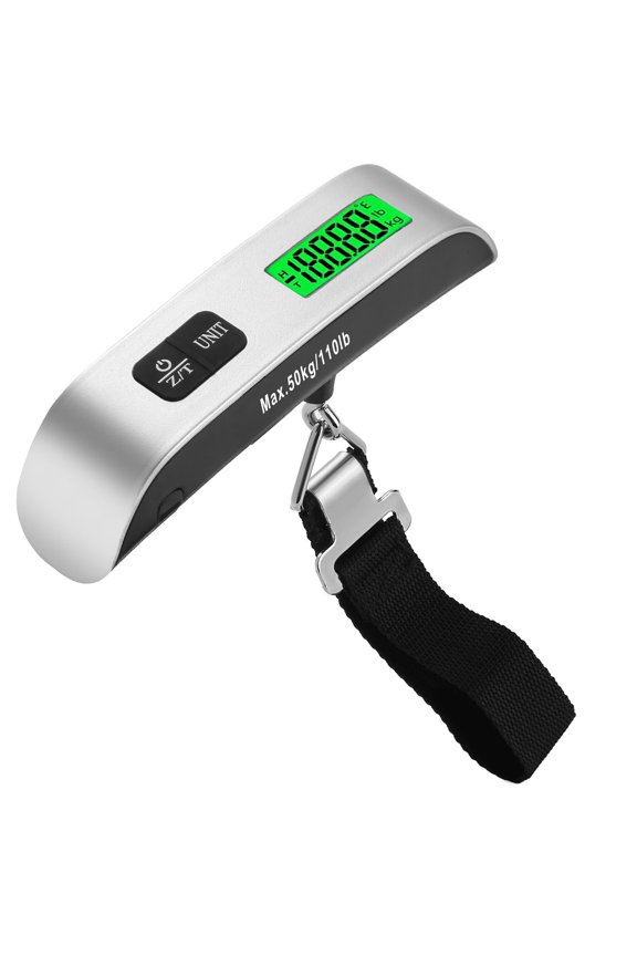 Digital Luggage Scale, 110lb Portable Suitcase Weight Scale for Travel with Backlit LCD, 4-Unit Switching, Non-Slip, Luggage Scale for Luggage, Backpacks, Packages