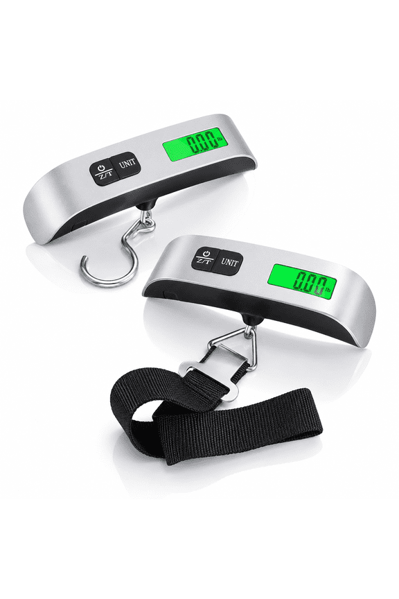 Digital Luggage Scale (2 Pack),Digital LCD Display Backlight with Temperature Sensor Hanging Luggage Weight Scale,Up to 110LB with Tare Function