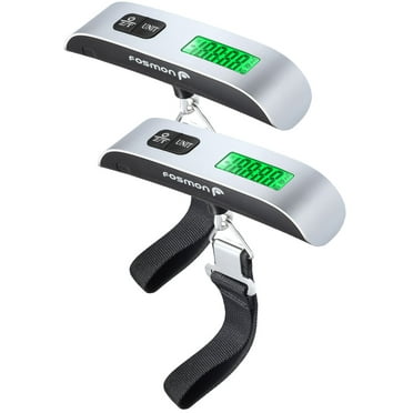 Digital Luggage Scale (2 Pack), Digital LCD Display Backlight with Temperature Sensor Hanging Luggage Weight Scale, Up to 110LB with Tare Function