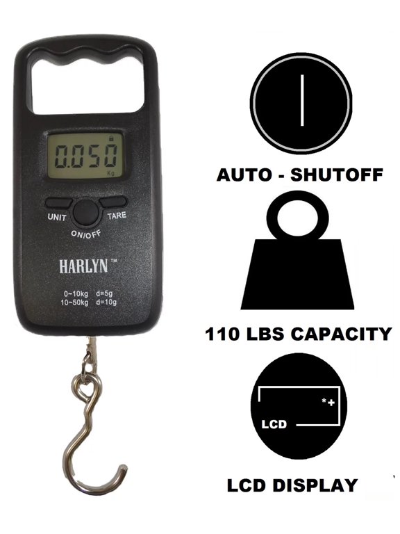 Digital Luggage Scale - Baggage Weight - Light, portable and best for travel - 50 kg / 110 lbs capacity - Auto Shutoff - LCD Display