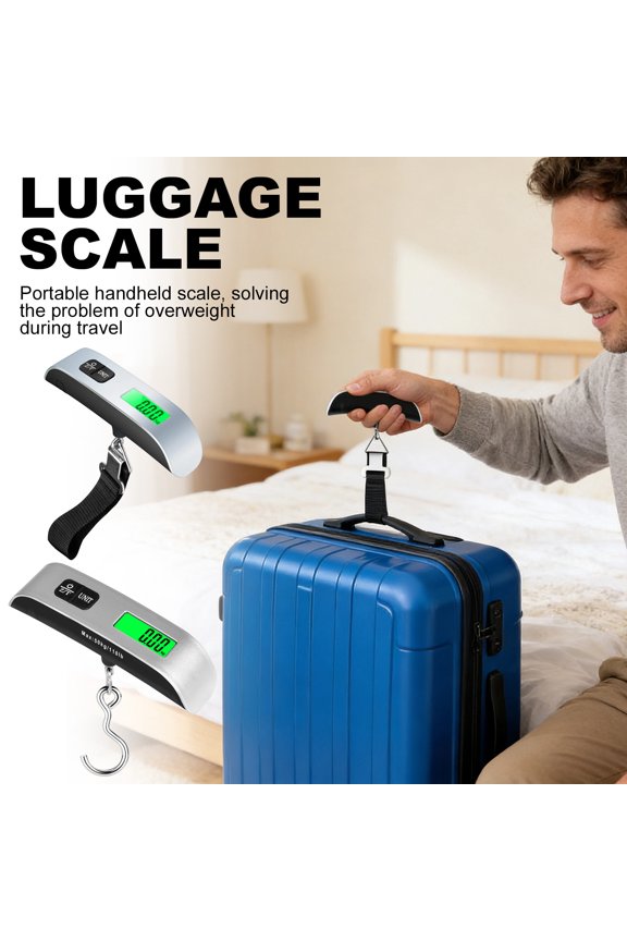 Digital Luggage Scale Portable Handheld Electronic Weight Scale with LCD Display and Strap for Travel Suitcase Bag