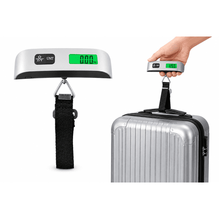 Digital Luggage Scale for Travel, High Precision Portable Suitcase Weight Scale with Backlit LCD Display, 110 Pounds/50 Kilograms Hanging Baggage Scale, Heavy Duty Travel Weight Sensor for Suitcases