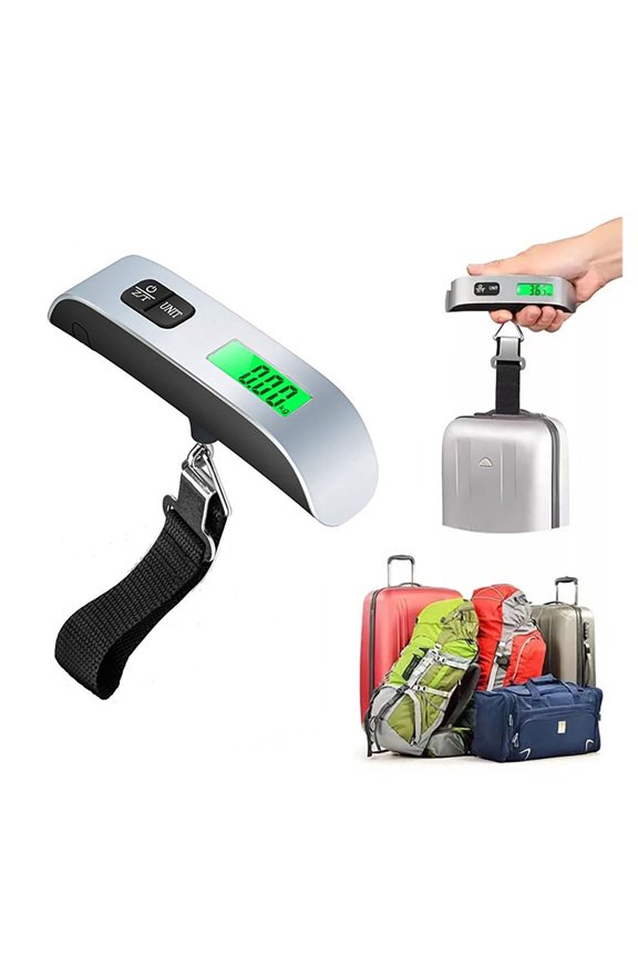 Digital Luggage Scale,110lb Suitcase Weight Scale for Travel with Backlit LCD Display, Portable Hanging Baggage Scale for Luggage, Backpacks, Packages (Battery Included)