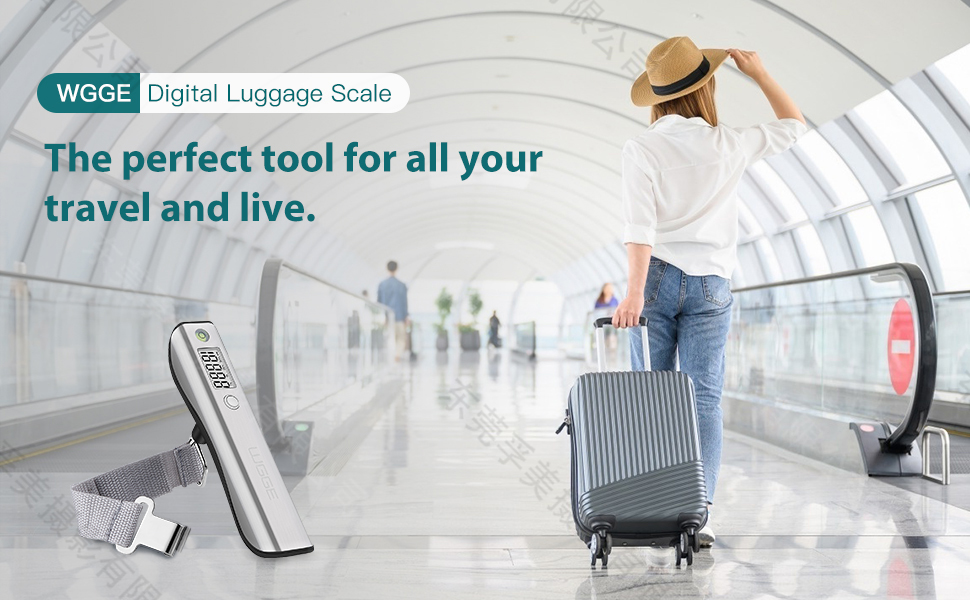 Digital Luggage Scale, WGGE Travel Luggage Weight Scale, Max 110lbs/50kg Baggage Scale with Backlit LCD Display