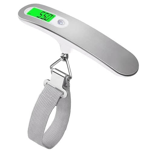 Digital Luggage Travel Scale with Overweight Warning, Portable Handheld Electronic Weighing Scale with Hook and Backlit LCD Display
