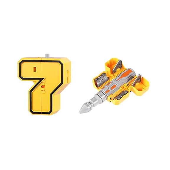 Digital Magic Number Transformer Robot, Assembling Puzzle Toy Set with 10 Numbers for Educational Play and Creativity, Style 7