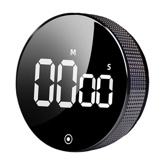 Digital Magnetic Timer for Kitchen Cooking, Rotating Dial Countdown Alarm with Loud Alert & Clear Display for Baking Grilling Study Black