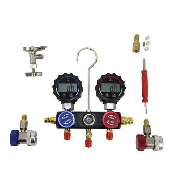 Digital Manifold Gauge Digital Differential High Accurate Reading Pressure Gauge ,Car AC Gauge Set ,Portable