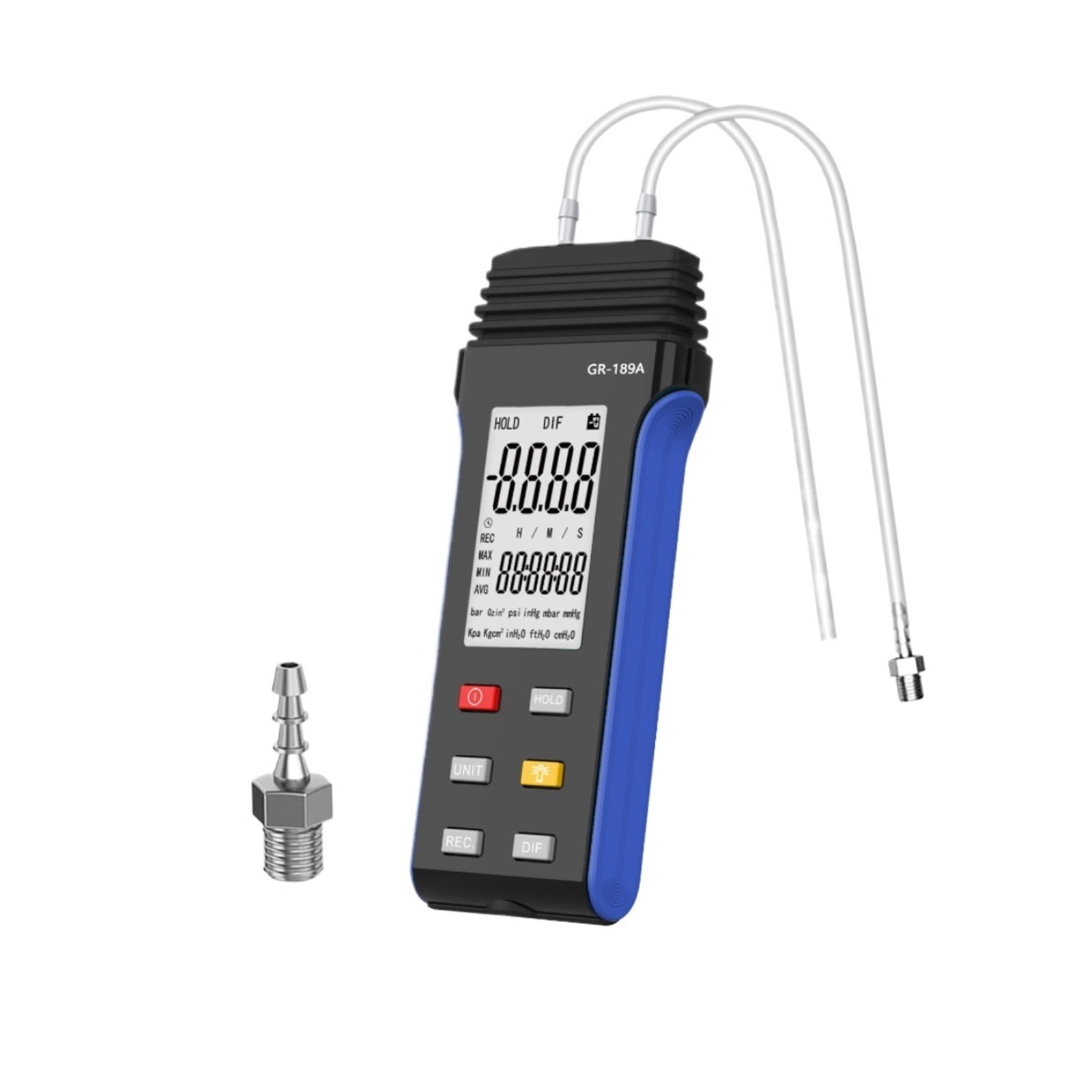 Digital Manometer,2-Port Manometer Gas Pressure Tester LCD Display With ...