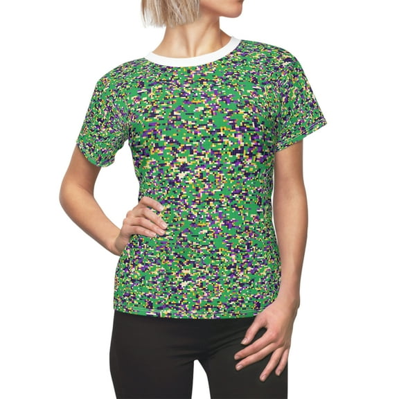 Digital Mardi Gras Camo T-shirt for Women - Camo Color Code 0099