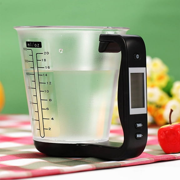 Digital Measuring Cup with LCD Display and Temperature Sensor, 500g Capacity 0.1g Precision Multifunctional Kitchen Scale for Baking and Cooking