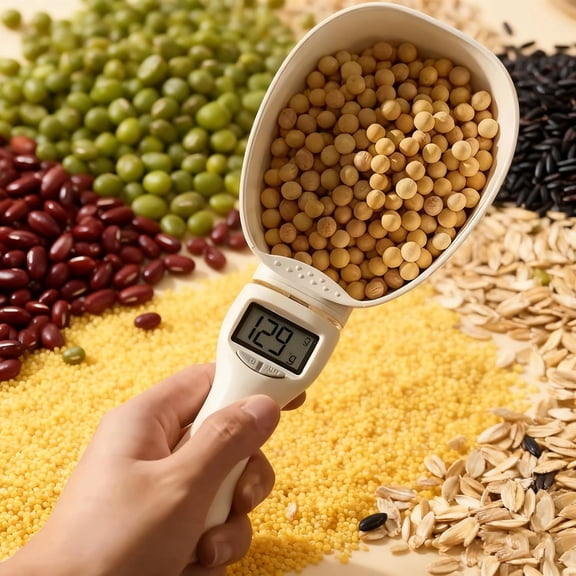 Digital Measuring Spoon - 2025 Upgrade Kitchen Gadget Electronic Food Scale, Polygons ABS Measuring Scoop with High Precision 0.1g Resolution