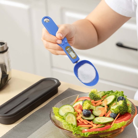 Digital Measuring Spoon,Electronic Adjustable Measuring Spoon Scale,500g / 0.1g,High Precision Kitchen Gadgets for Daily Meals Baking Coffee Cooking Pet Food & Weight Control (Blue)