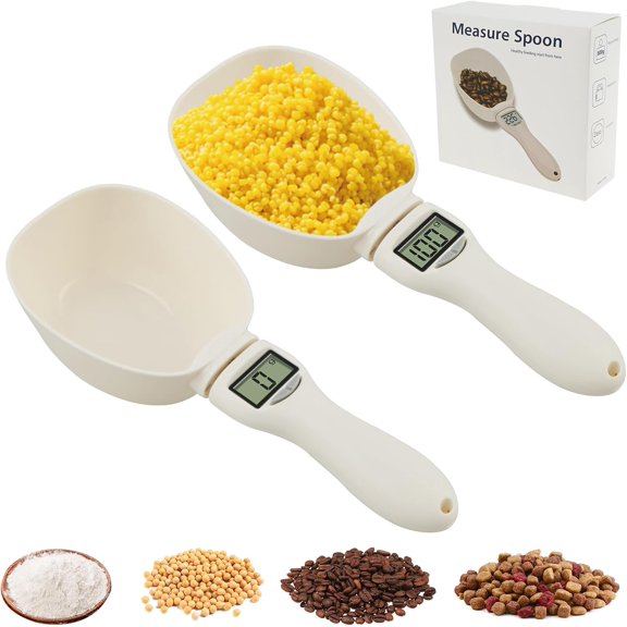 Digital Measuring Spoon High Precision Weighing Scale with LCD Screen Removable Handle Electronic for Kitchen Gadgets and Daily Meals Pet Dog Cat Food