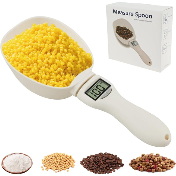 Digital Measuring Spoon High Precision Weighing Scale with LCD Screen Removable Handle Electronic for Kitchen Gadgets and Daily Meals Pet Dog Cat Food