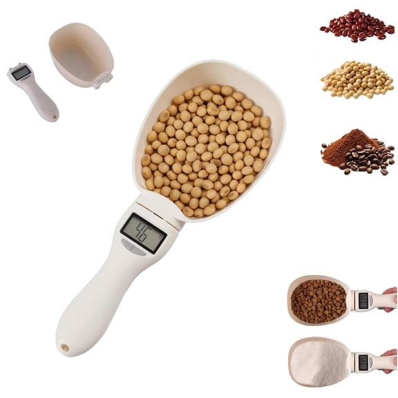 Digital Measuring Spoon, Measuring Scoop Scale 800g / 0.1g High Precision with LCD Screen and Conversion, Electronic Measuring Spoon for Kitchen and Dog Cat Food