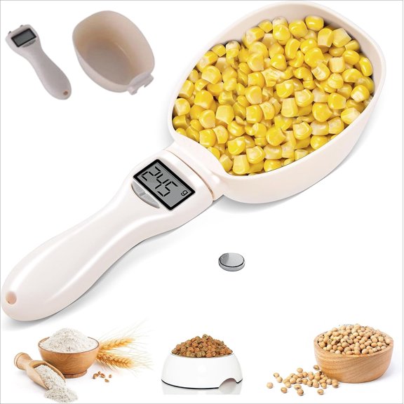 Digital Measuring Spoon Scale 800g/0.1g High Precision - Electronic Food Measuring Scoop with LCD Display, Supports Grams Ounces Units for Baking Cooking Coffee Pet Dog Cat Food, Kitchen Gadget