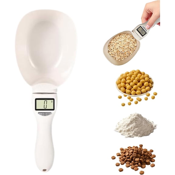 Digital Measuring Spoon Scale, Digital Food Measuring Scoop Scale 28oz High Precision with LCD Screen, Electronic Measuring Spoon Cup for Kitchen Baking and Cat Dog Food