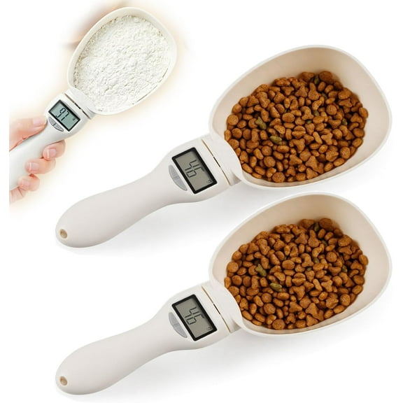 Digital Measuring Spoon Scale for Food,Food Measuring Scoop Scale, High Precision Electronic Weighing Spoon Scale with LCD Screen,Smart Food Scale Kitchen Gadgets for Dispensing Food and Condiments,2P