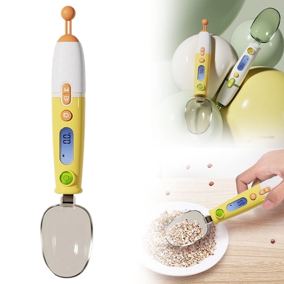 Digital Measuring Spoon Scale,High Precision Electronic Food Scale for Kitchen Gadgets and Daily Meals,300G/0.1G Gram Scale for, Home Cooks Bakers Chefs,Pet Dog Cat Ower(1PC, Yellow)