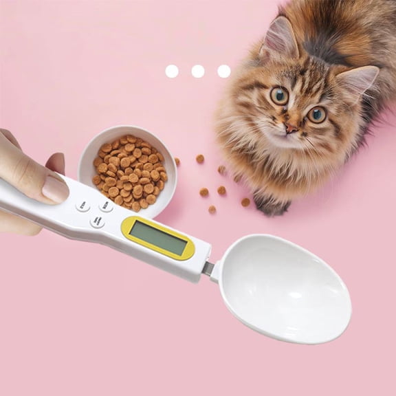 Digital Measuring Spoon Scale,High Precision Electronic Food Scale for Kitchen Gadgets and Daily Meals,300G/0.1G Gram Scale for, Home Cooks Bakers Chefs,Pet Dog Cat Ower(9Inch,White)