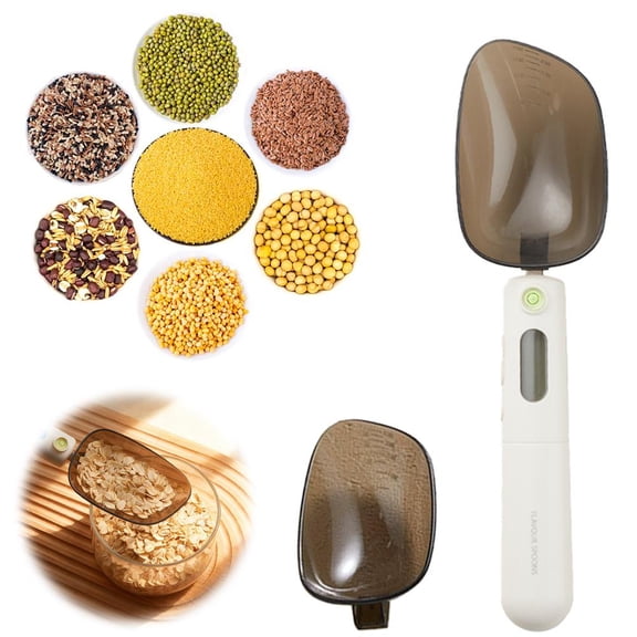 Digital Measuring Spoon Scale, Rechargeable 0.1-500g High Precision Electronic Kitchen Food Weighing Spoon Scale with LCD Display, Weighable Units g/oz/ml, for Home Cooks Bakers Pet Owners