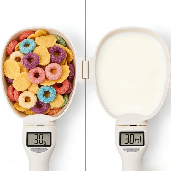 Digital Measuring Spoon Scale for Food, 800g/0.1g High Precision with LCD Screen, Household Weighing Scoop for Kitchen Baking & Pet Food