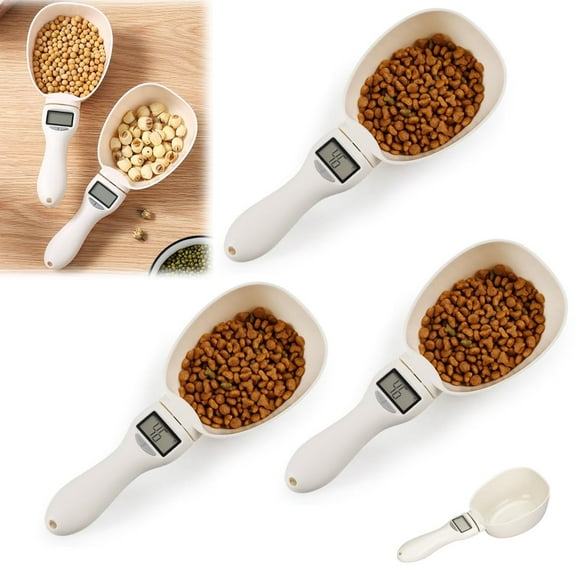 Digital Measuring Spoon with Unit Conversion,Adjustable Kitchen & Pet Food Scale, 800g Capacity & 0.1g Precision, LCD Display – High-Accuracy Electronic Spoon for Kitchen and Dog Cat Food (3 Pcs)