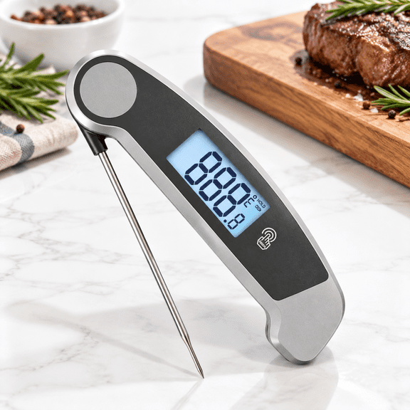 Digital Meat, Grey, Foldable IP56 Water-Resistant for Grill Oven BBQ