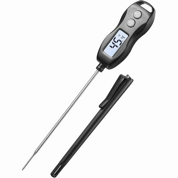Digital Meat Thermometer Backlight,Waterproof Instant Read Food Thermometer for Cooking Grilling BBQ Baking Liquids Beef Turkey (Black)
