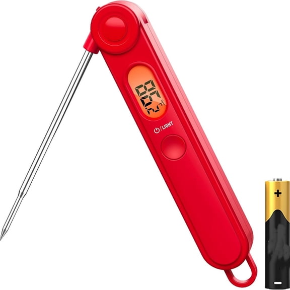Digital Meat Thermometer for Cooking, Instant Read Thermometer with Backlight, Kitchen Food Thermometer for Grill Smoker BBQ Oil Deep Fry Candy Bread Coffee