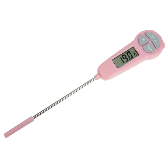 Digital Meat Thermometer for Food Cooking Waterproof Instant Read Food Thermometer Long Probe with Meat Temp Guide for Cooking Grilling Kitchen Gadgets Pink