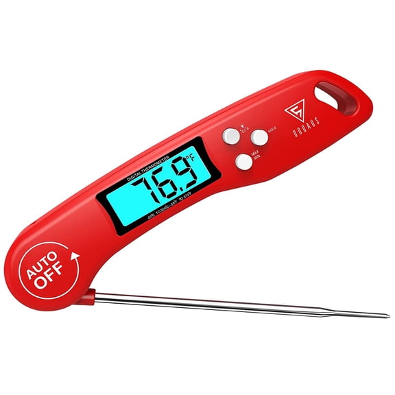 Digital Meat Thermometer, Instant Read Food Thermometer for Cooking with Backlit & Auto-Rotating Display, 4.6 Probe for Grilling, Baking, and Perfect BBQ