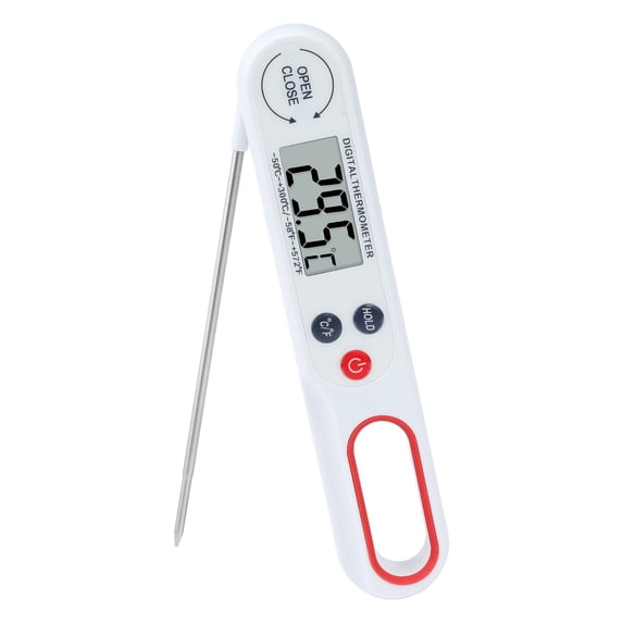 Digital Meat Thermometer, Instant Read Food Thermometer, Cooking Thermometer for Candy, Liquids, and Beef White 10.7in