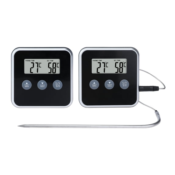 Digital Meat Thermometer, Instant Read Food Thermometer, Cooking Thermometer for Home and Kitchen, Smoker Black
