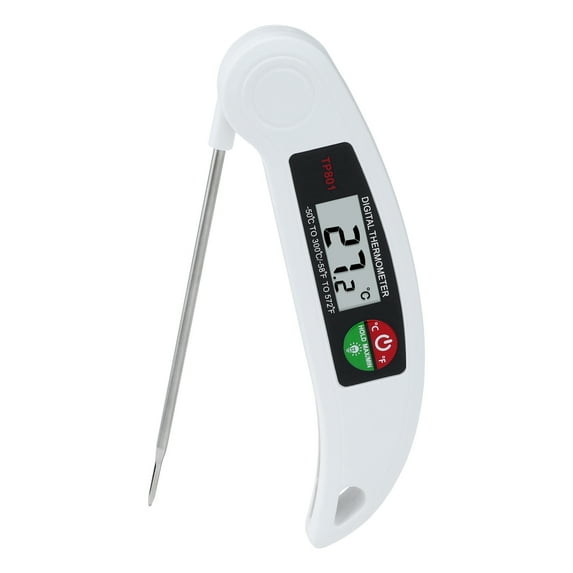 Digital Meat Thermometer, Instant Read Food Thermometer with Backlight Function, Waterproof Cooking Thermometer for Kitchen Black/White