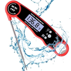 Digital Meat Thermometer, Instant Read, Waterproof with Backlight, Magnetic Back and Built-In Bottle Opener for Cooking and Grilling