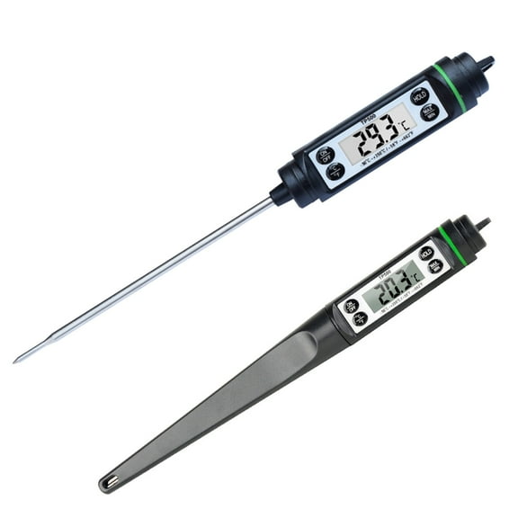 Digital Meat Thermometer with Long 5.7" Stainless Steel Probe - LCD Display, -58°F to 572°F Range for BBQ, Chicken, Turkey, Beef, Milk - Battery Included